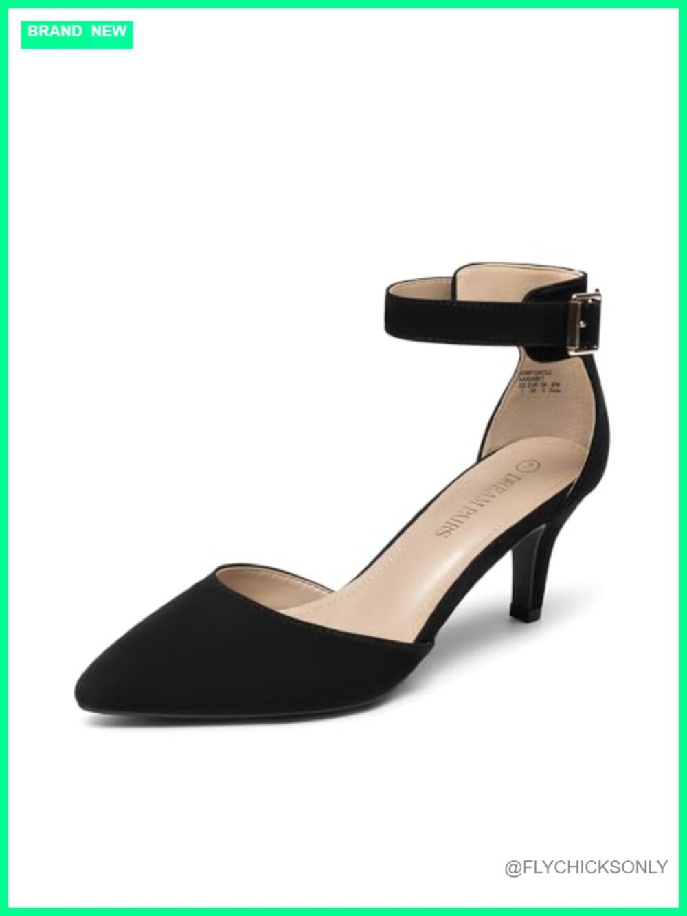 Women's Kitten Heels Ankle Strap Pumps Low Heel Dress Shoes